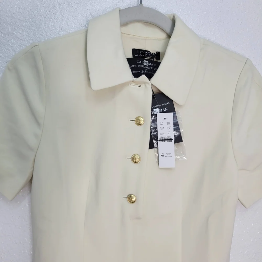 J Crew Tall Parc dress in four-season stretch CN571 Ivory NWT - Picture 7 of 9